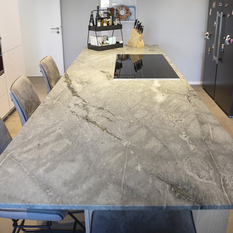 #sky blue quartzite countertop